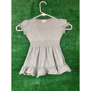 Matilda Jane Perfectly Paired Girls Dress Sz 2 Light Gray Heather Ruffled Tier